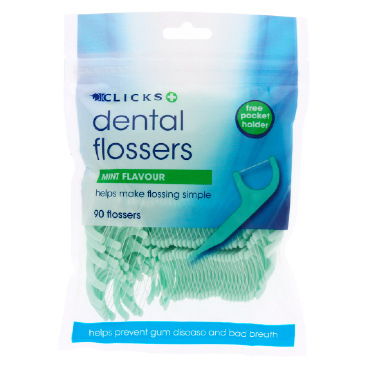 Clicks Dental Flossers Mint 90 Flossers